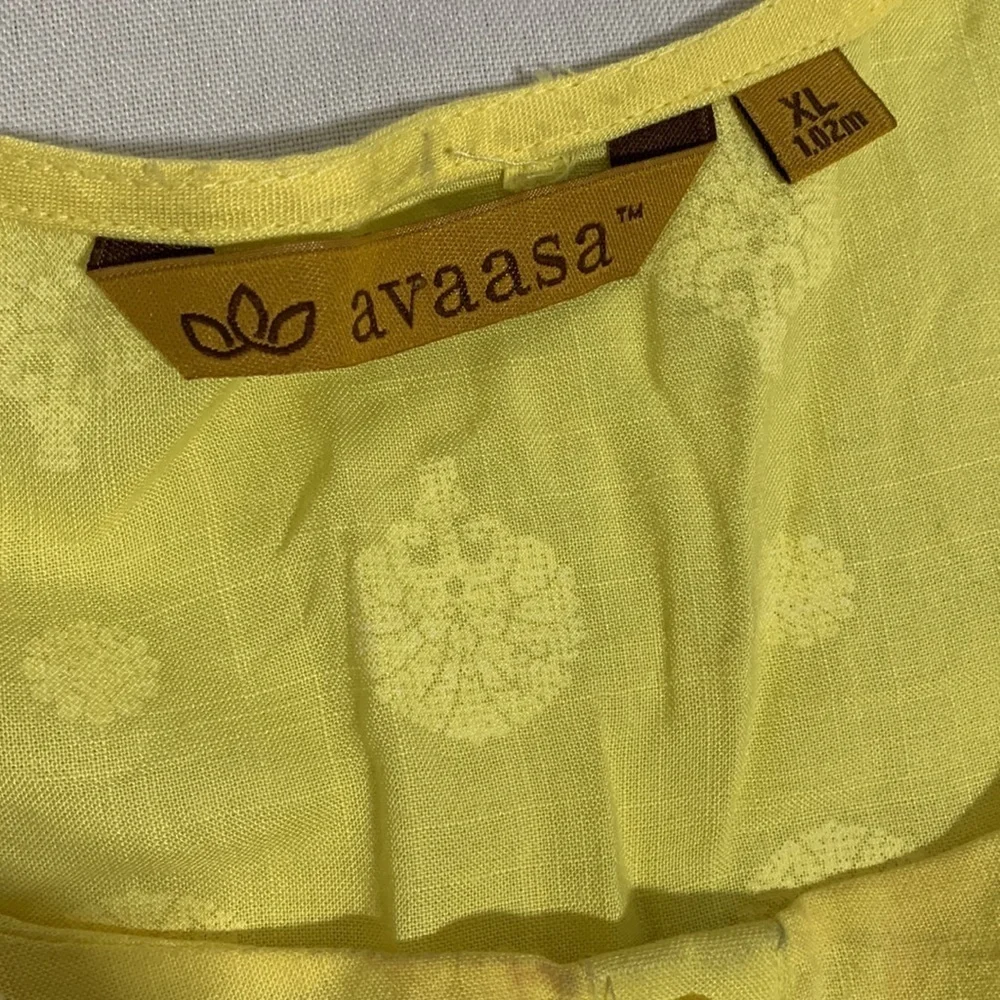 Avaasa Yellow Leaf Print Oversized Lagenlook Rayon Dress Boho Chic XL - Picture 6 of 9